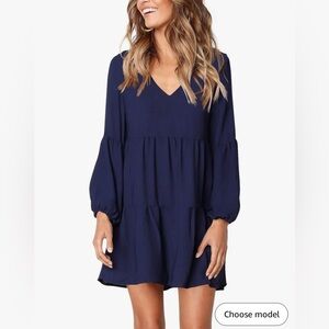 💙👡 Tunic Dress V Neck Casual Loose Flowy Swing Shift Dress 👡💙